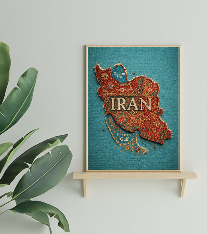 تابلو نقشه کشور ایران طرح 012